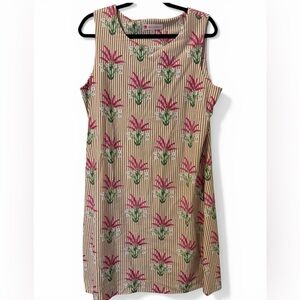 Jude Connally Striped Floral Midi Dress - Pink and Green